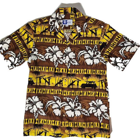 RJC Hawaiian Shirt Mens Sz S Floral Beach Button Up Short Sleeve Vacation Surf - Picture 2 of 6
